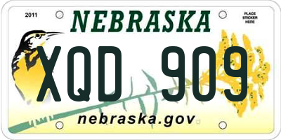 NE license plate XQD909