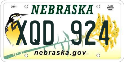 NE license plate XQD924