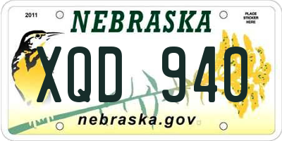 NE license plate XQD940