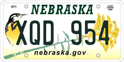 NE license plate XQD954