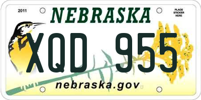 NE license plate XQD955