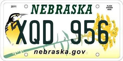 NE license plate XQD956