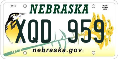 NE license plate XQD959