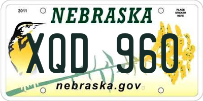 NE license plate XQD960