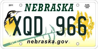 NE license plate XQD966
