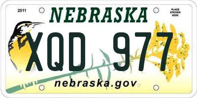 NE license plate XQD977
