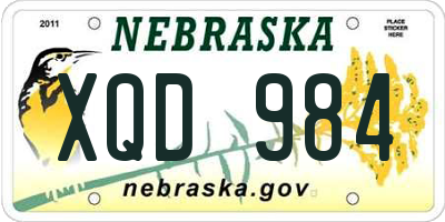 NE license plate XQD984