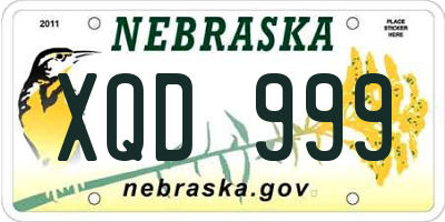NE license plate XQD999