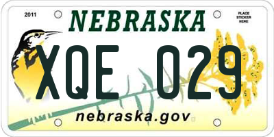 NE license plate XQE029