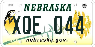 NE license plate XQE044