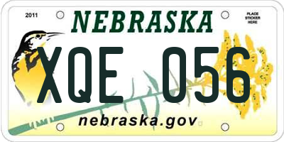 NE license plate XQE056