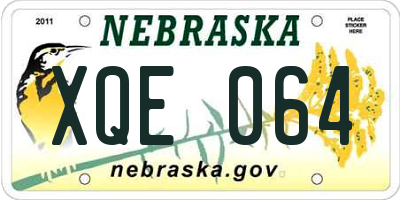 NE license plate XQE064