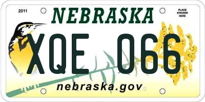 NE license plate XQE066