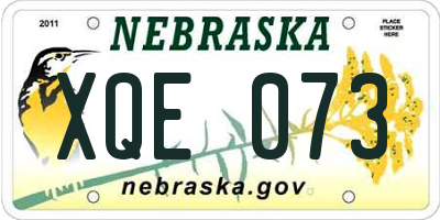 NE license plate XQE073