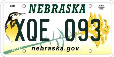 NE license plate XQE093