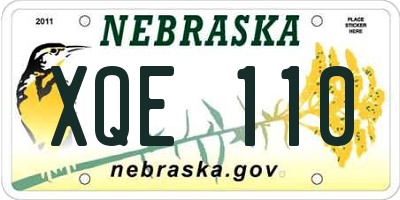 NE license plate XQE110