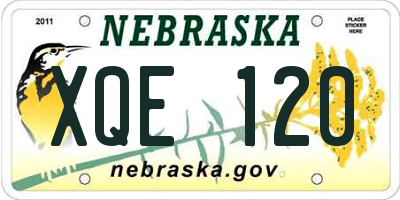 NE license plate XQE120