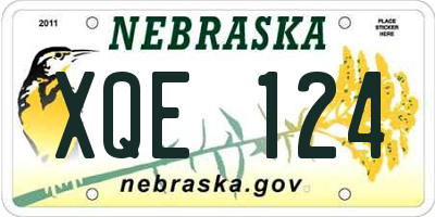 NE license plate XQE124