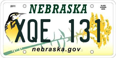 NE license plate XQE131