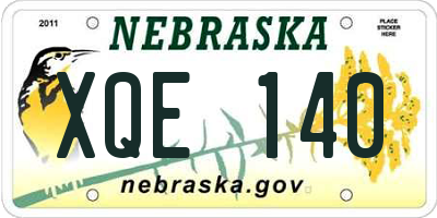 NE license plate XQE140