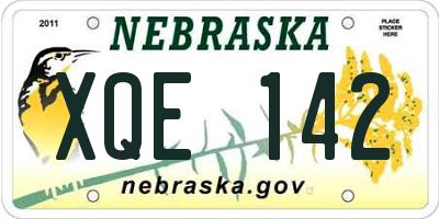 NE license plate XQE142
