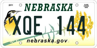 NE license plate XQE144