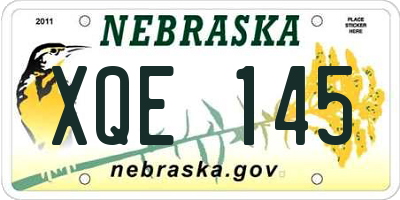 NE license plate XQE145