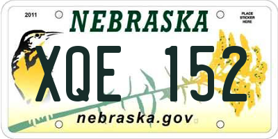 NE license plate XQE152