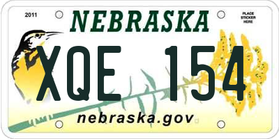 NE license plate XQE154