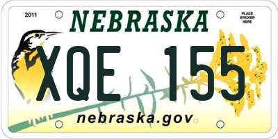 NE license plate XQE155