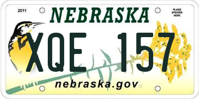 NE license plate XQE157