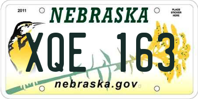 NE license plate XQE163