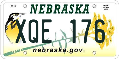 NE license plate XQE176