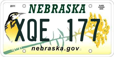 NE license plate XQE177