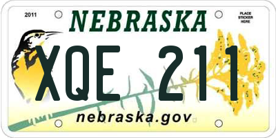 NE license plate XQE211