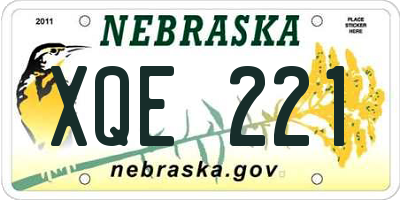 NE license plate XQE221