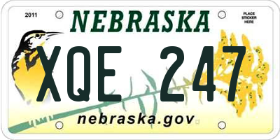 NE license plate XQE247
