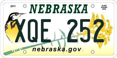 NE license plate XQE252