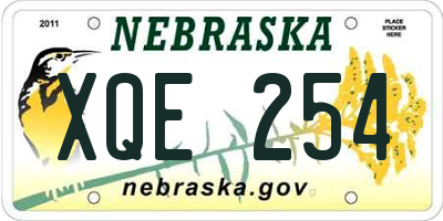NE license plate XQE254