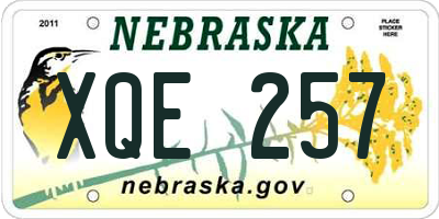NE license plate XQE257