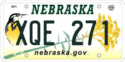 NE license plate XQE271