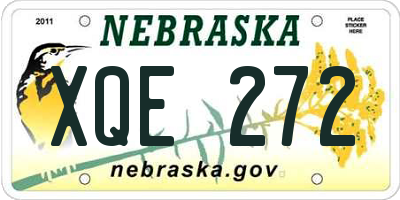 NE license plate XQE272