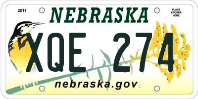 NE license plate XQE274