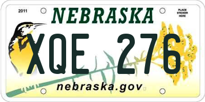 NE license plate XQE276