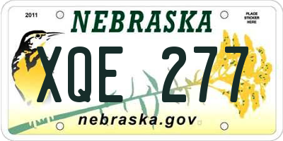 NE license plate XQE277