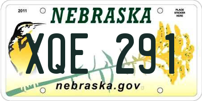 NE license plate XQE291