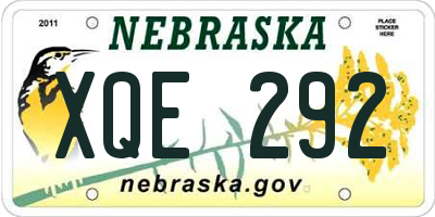 NE license plate XQE292