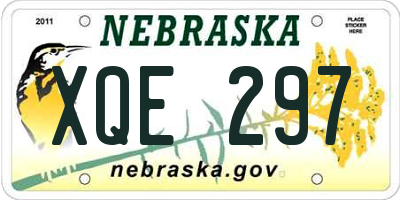 NE license plate XQE297