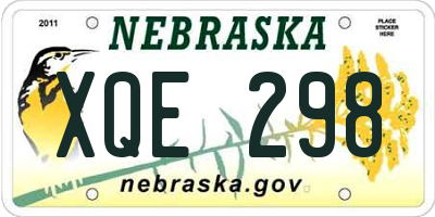 NE license plate XQE298