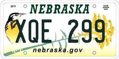 NE license plate XQE299